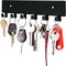 Key Holder for Wall, Key Hooks with 6 Hooks, Wall Mounted Key Holder for Hallway, Self Adhesive Key Rack(Black)